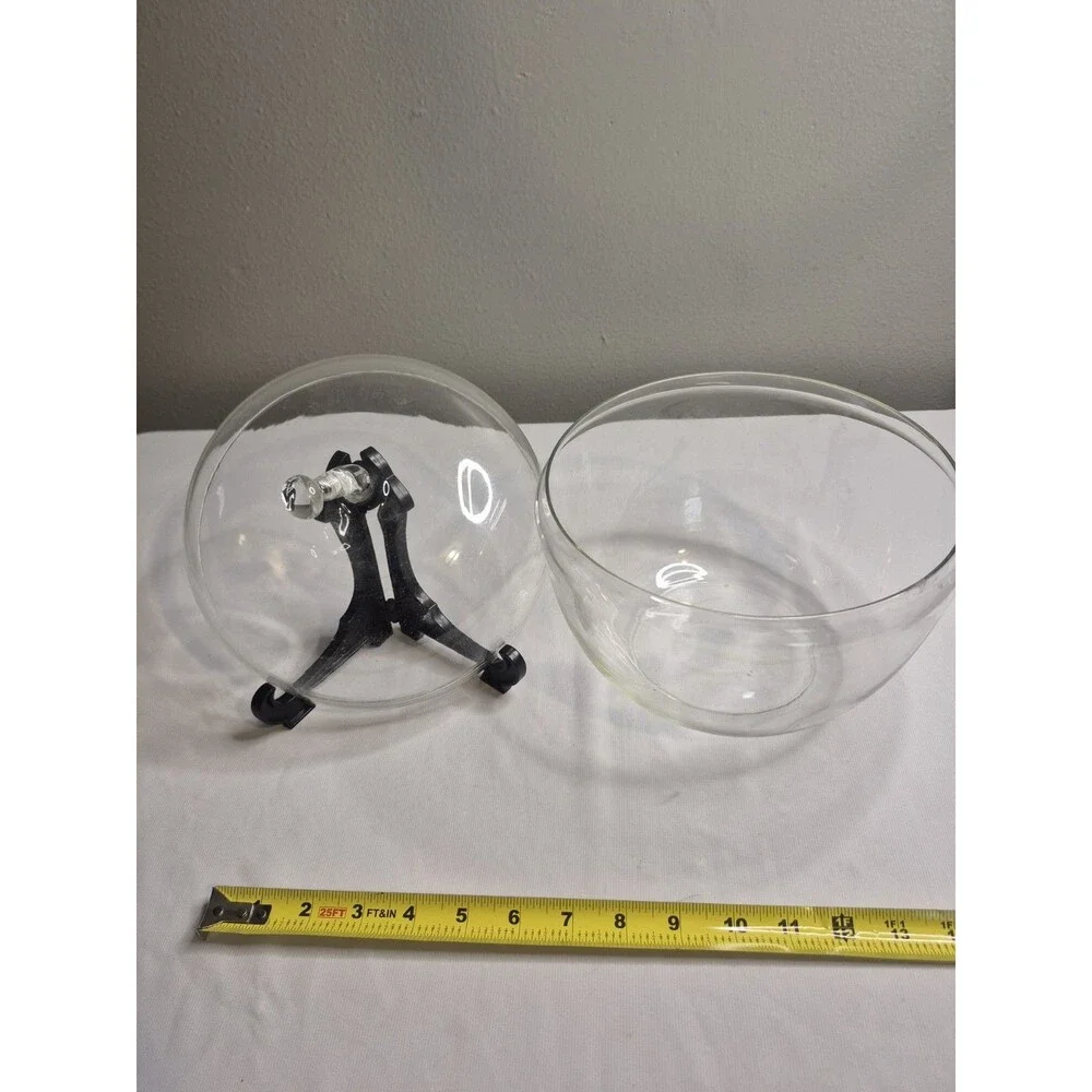Large Vintage Clear Glass Apple Shaped Candy Jar Apothecary Container With Lid